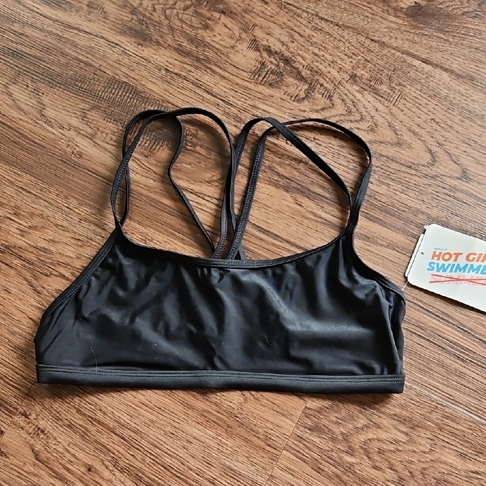 NWT Black Women's Sporti Bikini Swim Top Size Medium